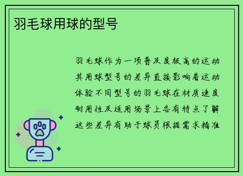 羽毛球用球的型号